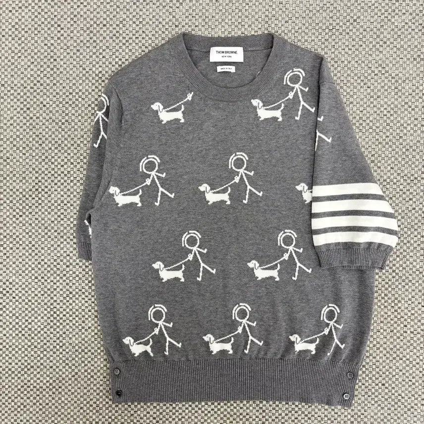 [BUNJANG] Thom Browne Mr. Thom Hector Knit T-Shirt Size 4 / [4]톰브라운 미스터 톰 헥터 니트 반팔티