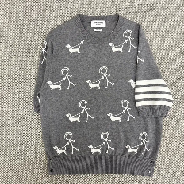 [BUNJANG] Thom Browne Mr. Thom Hector Knit T-Shirt Size 4 / [4]톰브라운 미스터 톰 헥터 니트 반팔티