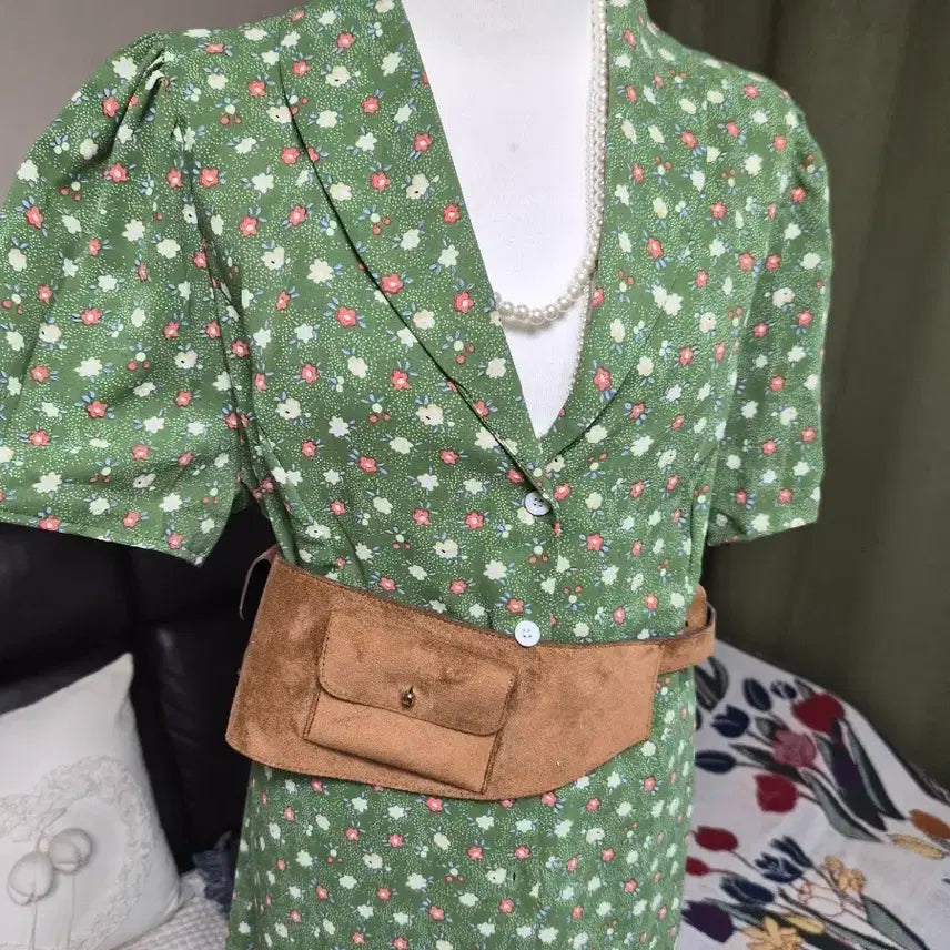 [BUNJANG] Stylish Two-Way Floral Long Dress Robe / 세련 로브 투웨이 원피스