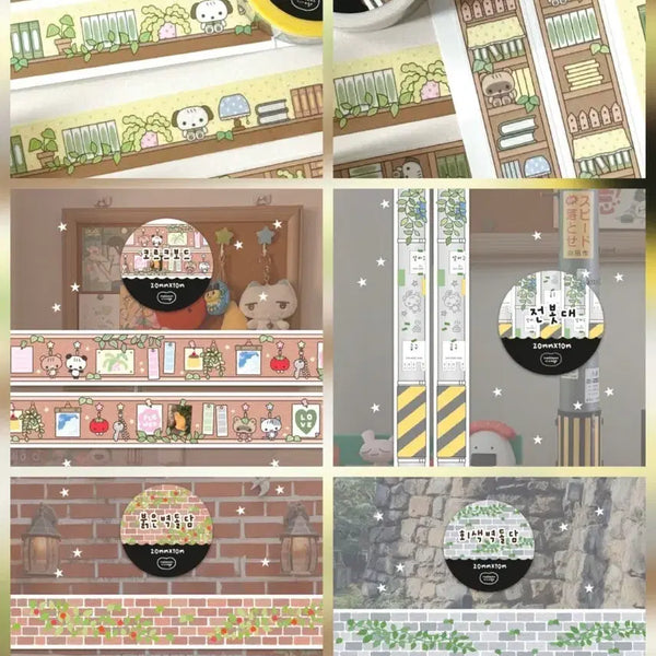 [BUNJANG] Danpat Wood 6 Types Washi Tape Set / 단팥 우드 6종 마테띵