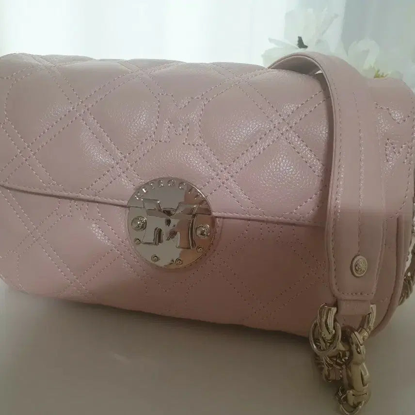 [BUNJANG] Metier City Baby Pink Leather Crossbody Shoulder Bag / 메트로시티 베이비핑크 가방 ㅡ 정품