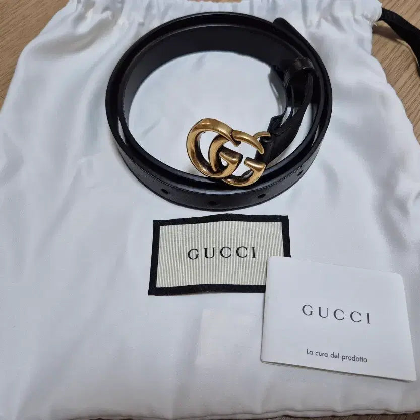 [BUNJANG] Gucci Marmont Belt Black Gold Hardware / 구찌 마몽 벨트 블랙 금장