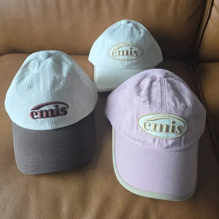 [BUNJANG] Emis Ball Cap Hat / emis 이미스 볼캡 모자 핑크/아이보리/브라운.개당가격
