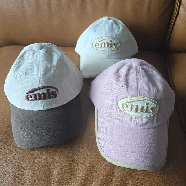 [BUNJANG] Emis Ball Cap Hat / emis 이미스 볼캡 모자 핑크/아이보리/브라운.개당가격