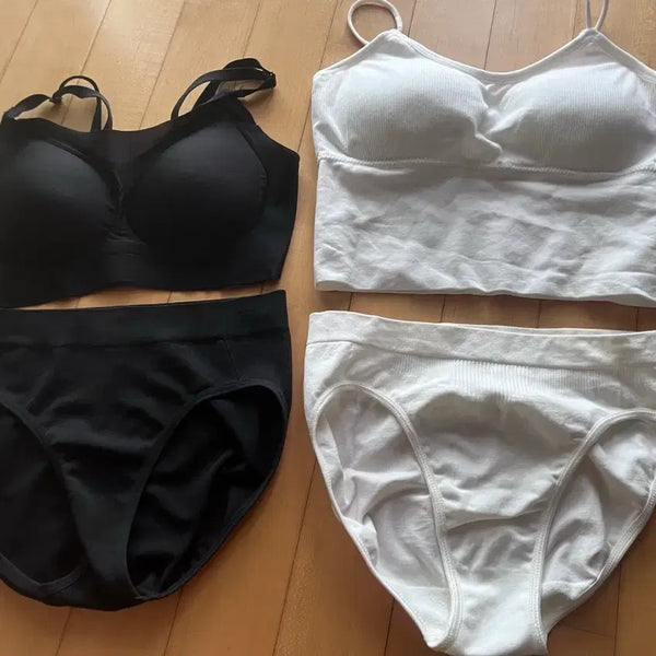 [BUNJANG] Bra Top and Period Panty Set / 브라탑/위생팬티 세트 블랙/화이트
