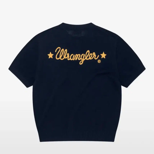 [BUNJANG] Wrangler Rope Logo Short Sleeve Knit Navy / 랭글러 Rope Logo Short Sleeve Knit Navy 반팔니