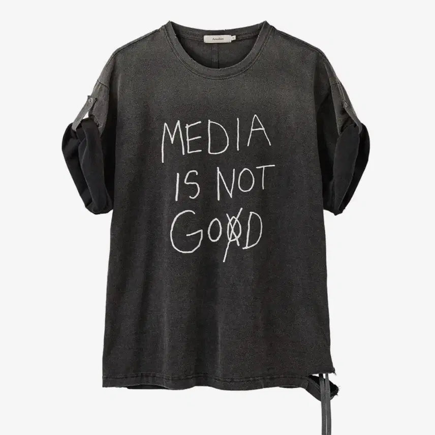 [BUNJANG] ARBAN MEDIA IS NOT GOD T-Shirt Eternal Black / 아르반 미디어 이즈 낫 갓 티셔츠_이터널 블랙
