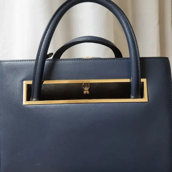 [BUNJANG] Maria Kookki Navy Tote Bag / 마리아꾸르끼 네이비 토트백 가방