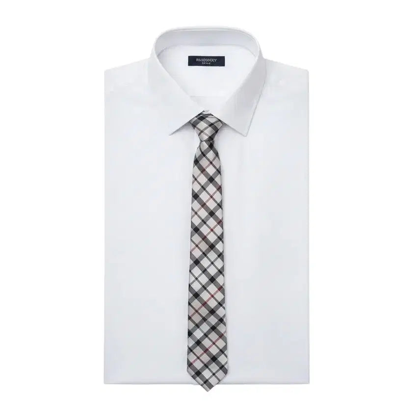 [BUNJANG] LANCETTI Checkered Silk Necktie / 란체티 체크패턴 실크 넥타이