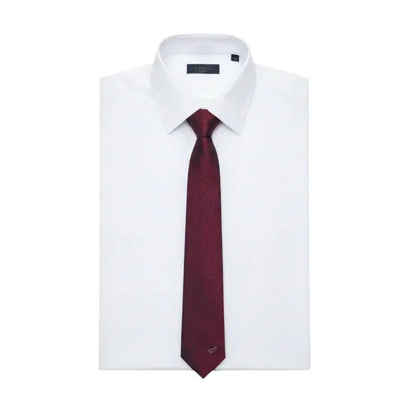 [BUNJANG] Daks Burgundy Logo Silk Tie / 닥스 버건디 로고 실크 넥타이