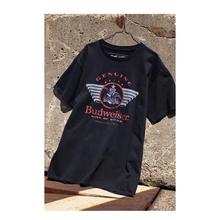 [BUNJANG] Budweiser Graphic T-Shirt Black / L 95~100 새제품) 버드와이저 반팔 그래픽 티셔츠 블랙 남자 여자