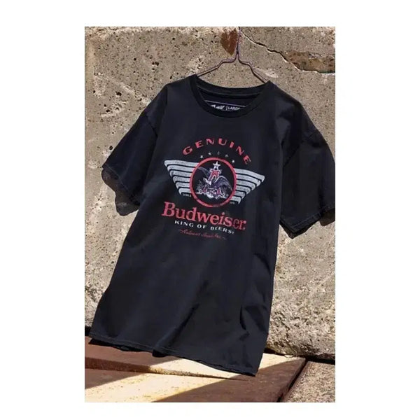 [BUNJANG] Budweiser Graphic T-Shirt Black / L 95~100 새제품) 버드와이저 반팔 그래픽 티셔츠 블랙 남자 여자