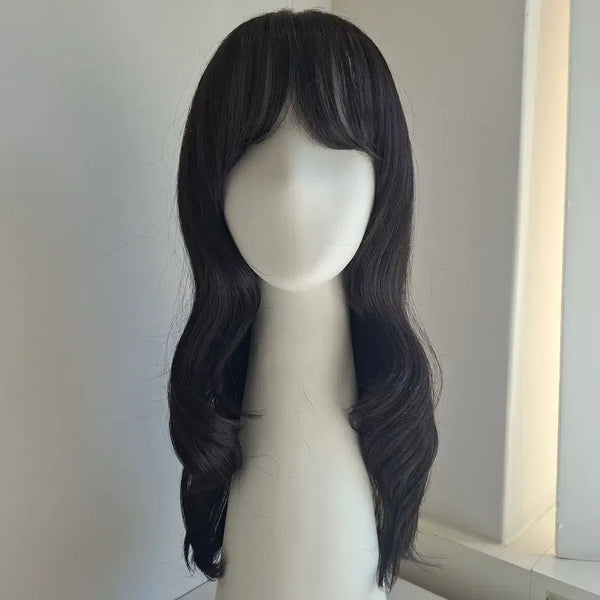 [BUNJANG] Semi-Long Wavy Perm Full Wig / 세미롱 웨이브펌 통가발