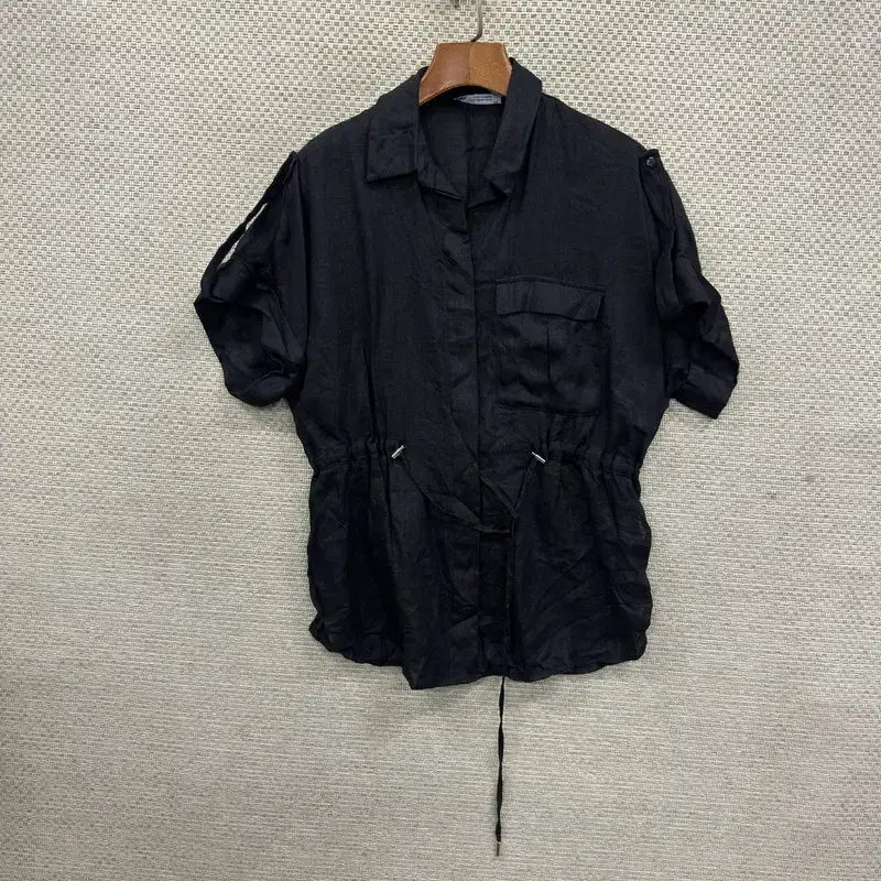 [BUNJANG] ZARA Shirring Linen Short Sleeve Shirt XS / 자라 ZARA 셔링 린넨 반팔 셔츠 XS D02730
