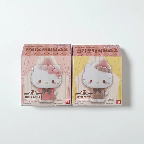 [BUNJANG] Sanrio Characters Fluffy Doll 2nd Ichigo Series Hello Kitty & Dear Daniel Bundle Set / 산리오 캐릭터즈 플로키돌 2탄 이치고 시리즈 헬로키티 & 디어다니엘 판매