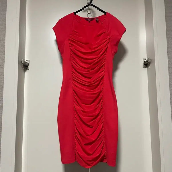 [BUNJANG] Ted Baker Red Shirring Dress Size 1 (55) / 테드베이커 레드 셔링 원피스 1사이즈/ 55