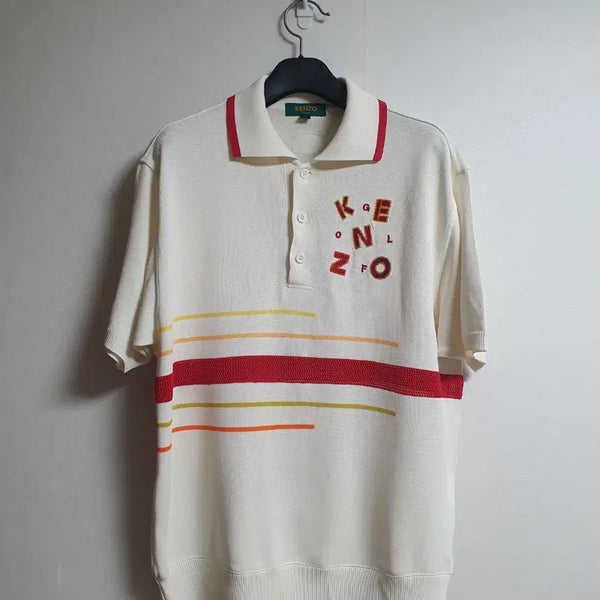 [BUNJANG] Kenzo Golf Knit Collar T-Shirt Ivory Size 100 / 겐조 골프 니트 카라티 아이보리 100 추천 Size 3