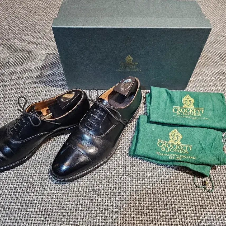 [BUNJANG] Crockett & Jones Connaught UK7 Black Leather Cap-Toe Oxford Shoes / 크로켓앤존스 코넛 신품급Uk7