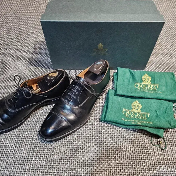 [BUNJANG] Crockett & Jones Connaught UK7 Black Leather Cap-Toe Oxford Shoes / 크로켓앤존스 코넛 신품급Uk7