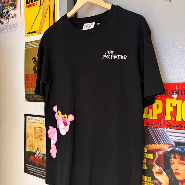 [BUNJANG] Pink Panther x Frank Stone Black T-Shirt / 핑크팬더x프랭크스톤 블랙 반팔티