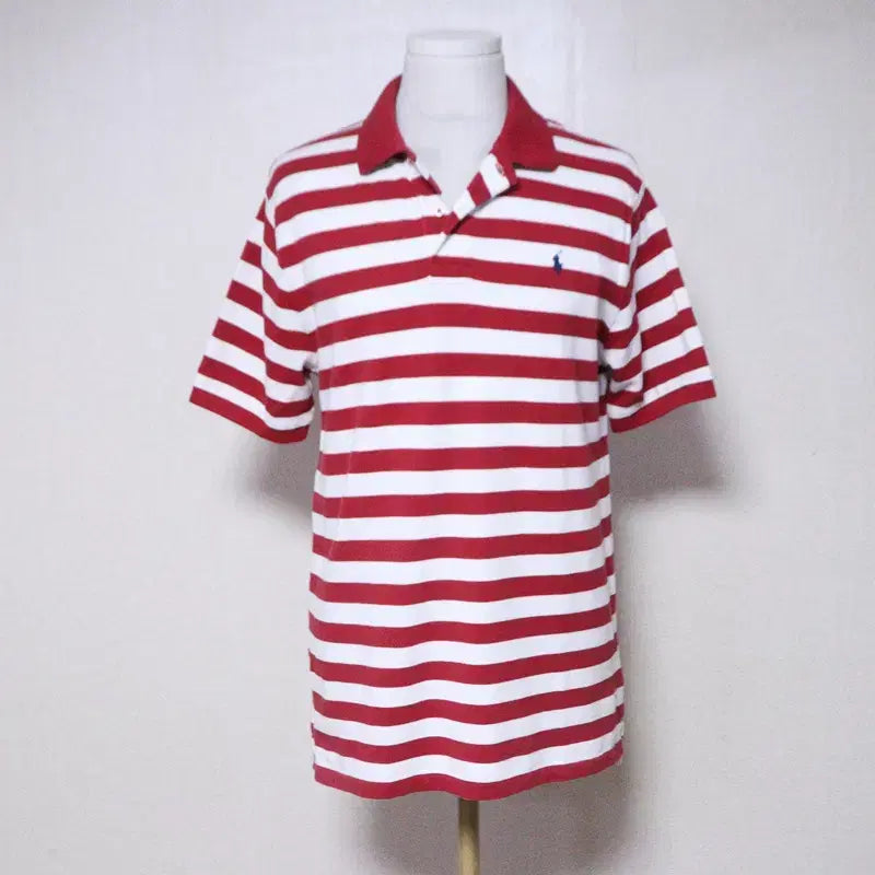 [BUNJANG] Polo Men's Striped Short Sleeve T-Shirt (Size 95) / 폴로 남성95 스트라이프 반팔 티셔츠(10)