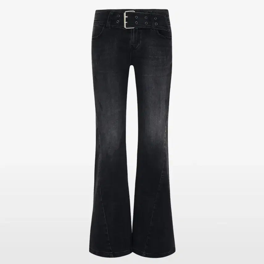 [BUNJANG] Pain or Pleasure Black Bootcut Denim Jeans / 페인오어플레저 벨트 부츠컷 데님 painorpleasure
