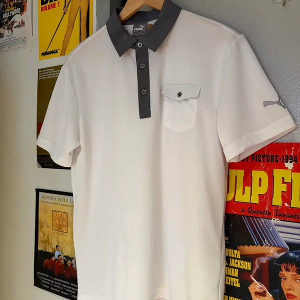 [BUNJANG] Puma White Collar Short Sleeve T-Shirt / 푸마 화이트 카라 반팔티