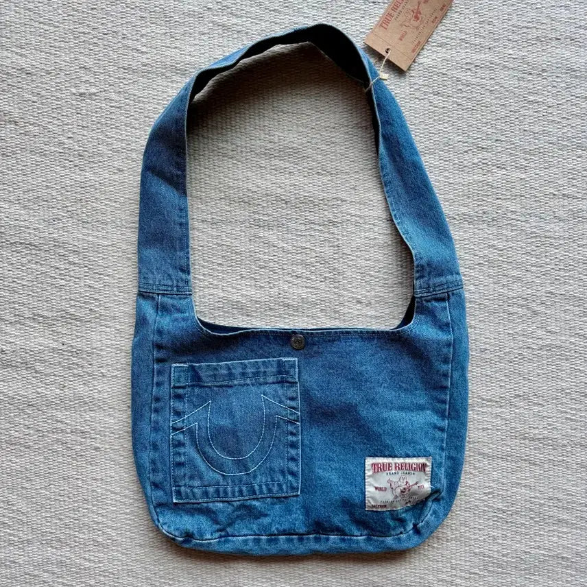 [BUNJANG] True Religion Classic Denim Side Bag Indigo / 트루릴리전 클래식 데님 사이드백 인디고 새상품