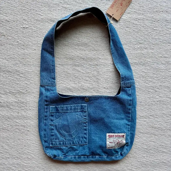 [BUNJANG] True Religion Classic Denim Side Bag Indigo / 트루릴리전 클래식 데님 사이드백 인디고 새상품