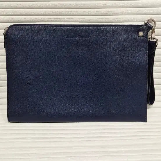 [BUNJANG] Salvatore Ferragamo Navy Leather Clutch Pouch Bag / 페라가모 네이비 클러치백 . 파우치백
