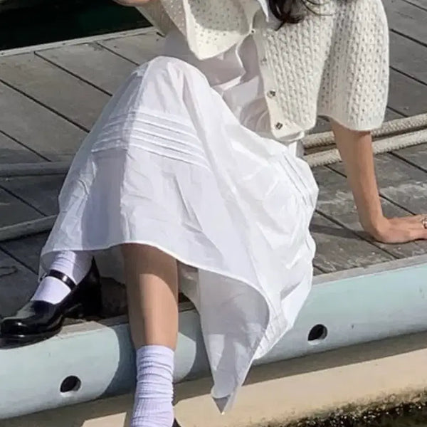 [BUNJANG] Parvane Set Crop Sleeveless + Alpaca Knit Cape + Long Skirt / 파르벵 세트 크롭슬리브리스+알파카니트케이프+롱스커트s