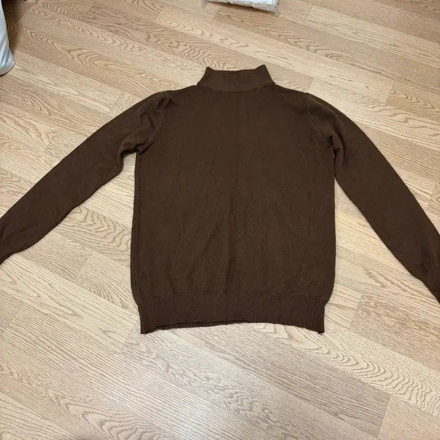 [BUNJANG] Brown Mock Neck Knit Sweater / 브라운반목니트
