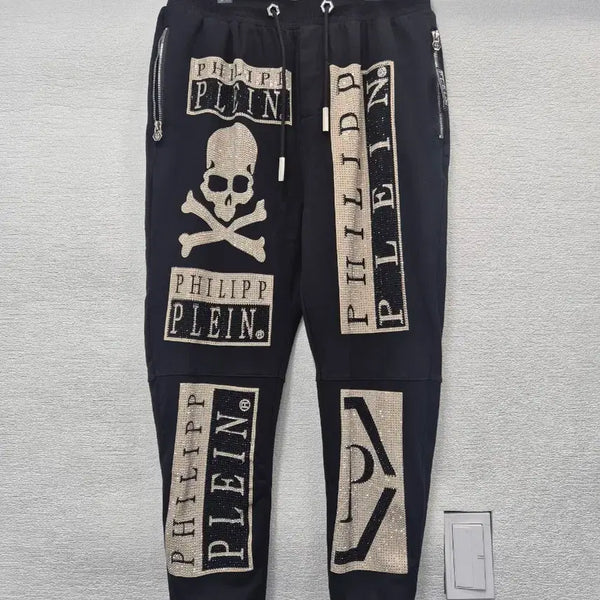 [BUNJANG] Philipp Plein Black Skull Printing Jogger Pants / 필립플레인 블랙 조거팬 스컬 프린팅 / 32(정품)