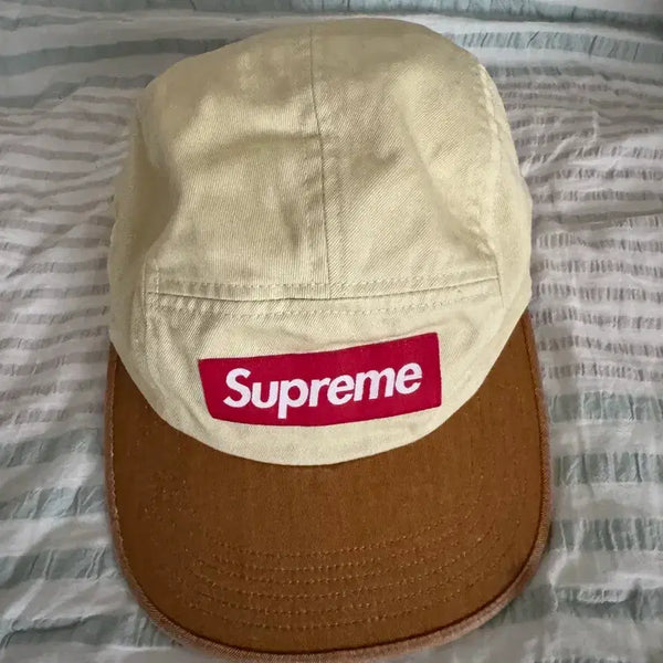 [BUNJANG] Supreme Snapback Beige/Brown / 슈프림모자(새상품)