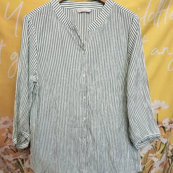 [BUNJANG] Olivia Hessler Striped Shirt Green / **7000세일**   77L       Olivia Hessler 셔츠 그린