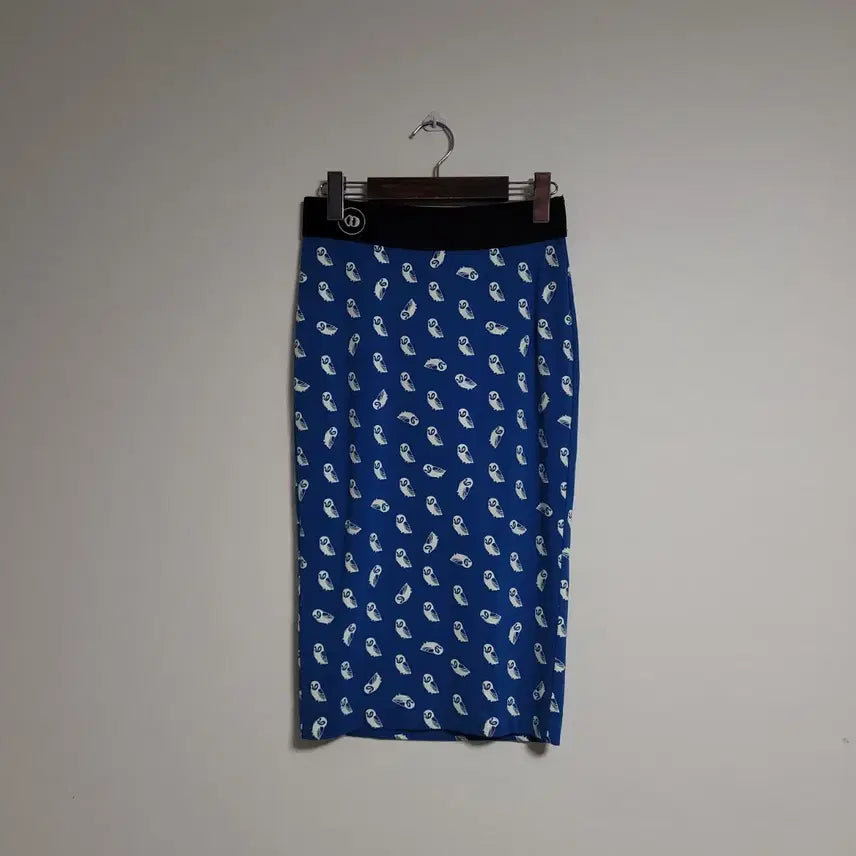 [BUNJANG] Lucky Chouette Pattern Midi Skirt / (28) LUCKY CHOUETTE 럭키슈에뜨 패턴 스커트 밴딩
