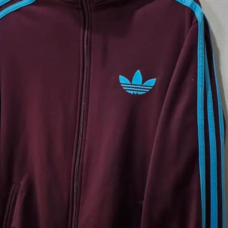 [BUNJANG] Adidas Firebird Track Top Burgundy Sky Blue Track Jacket Zip-up Size S-M / 아디다스 파이어버드 버건디 스카이블루 트랙탑 져지집업 85~90 /S~M