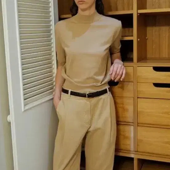[BUNJANG] Le917 Mock Neck Knit - Beige / 르917 mock neck 니트