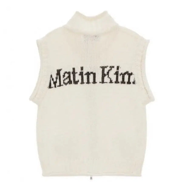 [BUNJANG] Matinkim Spell Point Knit Vest Beige / 마뗑킴 SPELL POINT KNIT VEST IN BEIGE