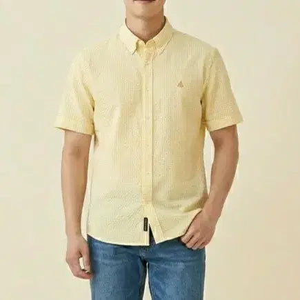 [BUNJANG] Beanpole Seersucker Short-Sleeve Shirt Men's 105 / [105]빈폴 시어서커 반팔 셔츠