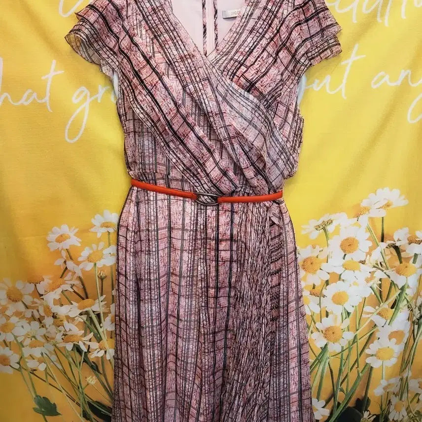 [BUNJANG] Jigott Pink Long Chiffon Dress 85S / 85S]   JIGOTT 핑크 롱 쉬폰원피스