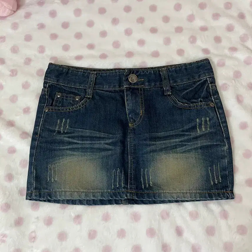 [BUNJANG] Onegyaru Washed Denim Mini Skirt / 오네갸루 데님 미니스커트 청치마 일본빈티지 청치마 마즈 리즈리사 dia