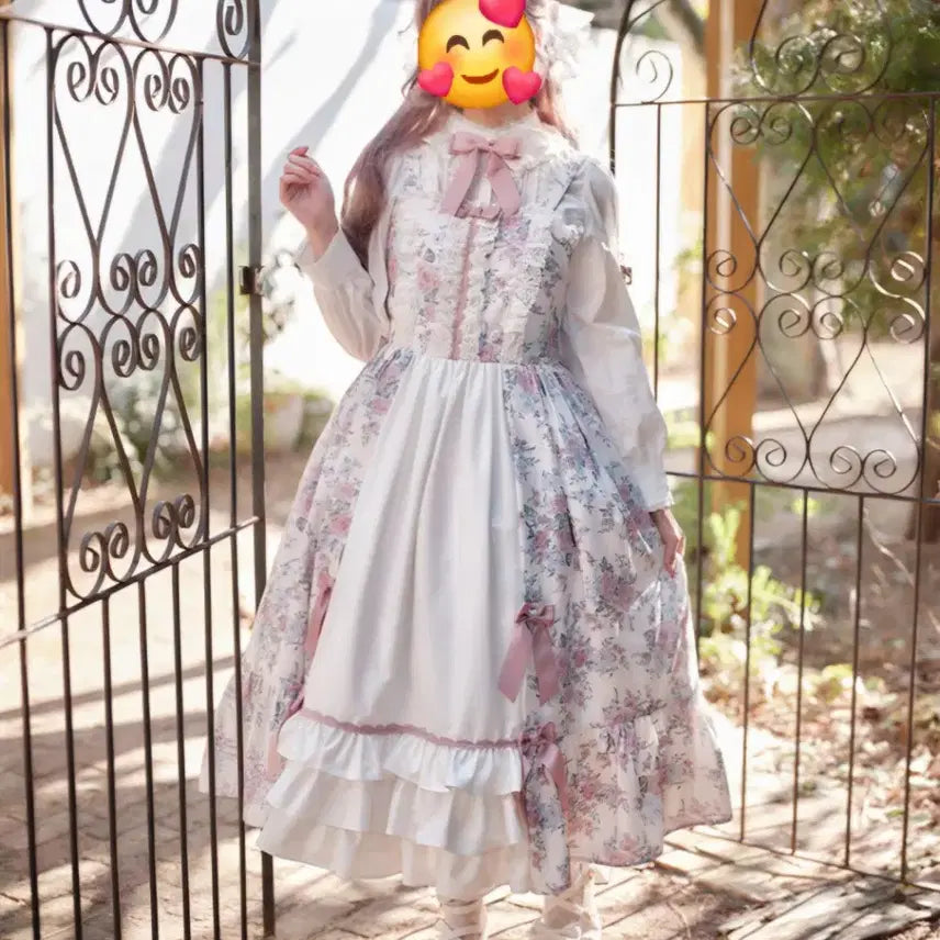 [BUNJANG] Chalmiere Classic Rose Lolita Jumper Skirt / 미사용)chalmiere 샤르미에르 클래식 로즈 로리타 점퍼스커트