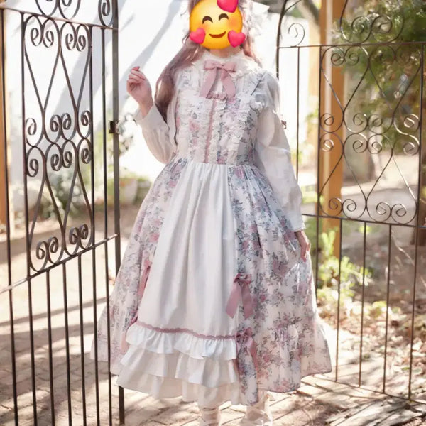 [BUNJANG] Chalmiere Classic Rose Lolita Jumper Skirt / 미사용)chalmiere 샤르미에르 클래식 로즈 로리타 점퍼스커트