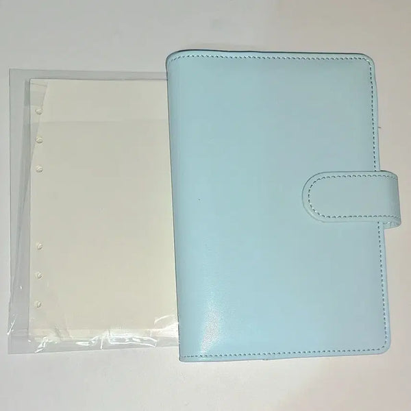 [BUNJANG] Macaron Blue 6-Ring Diary Cover with Inner Pockets and ~30+ Page Inserts Bundle / 마카롱 블루 6공 다이어리 커버, 속지 일괄