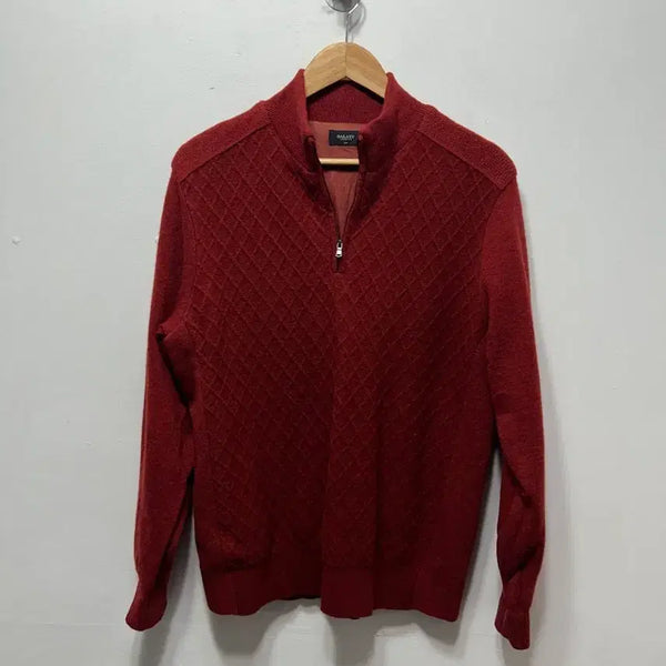 [BUNJANG] Galaxy Men's Quarter Zip-Up Knit Burgundy L / 갤럭시 남성 쿼터집업 니트 버건디 L