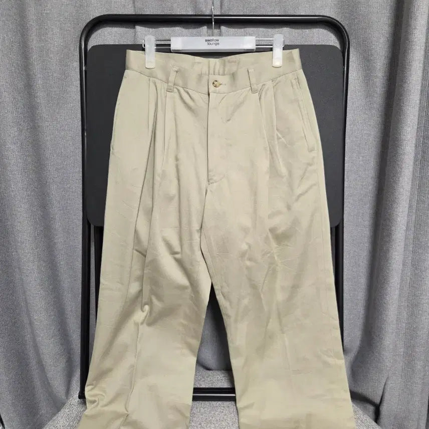 [BUNJANG] Bull Japan Two-Tuck Wide Chino Pants Khaki / Bull Japan 투턱 치노 팬츠 29