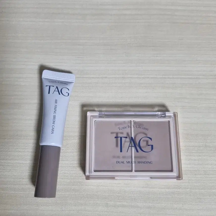 [BUNJANG] Daiso Tag Dual Multi Shading (Soft Warm) & Brow Cara (Dark Brown) Set / 다이소 태그 쉐딩 1호 소프트웜 +브로우카라 1호 다크브라운