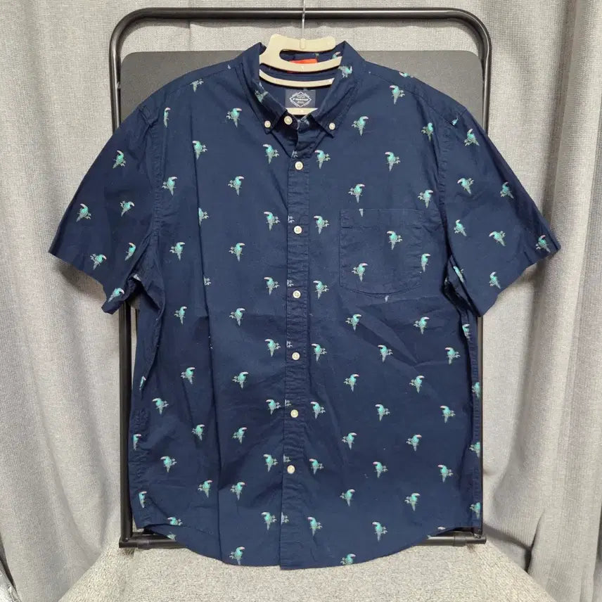 [BUNJANG] St. John's Bay Vintage Flamingo Pattern Short Sleeve Shirt XL / St Johns Bay 빈티지 반팔 셔츠 XL(105)