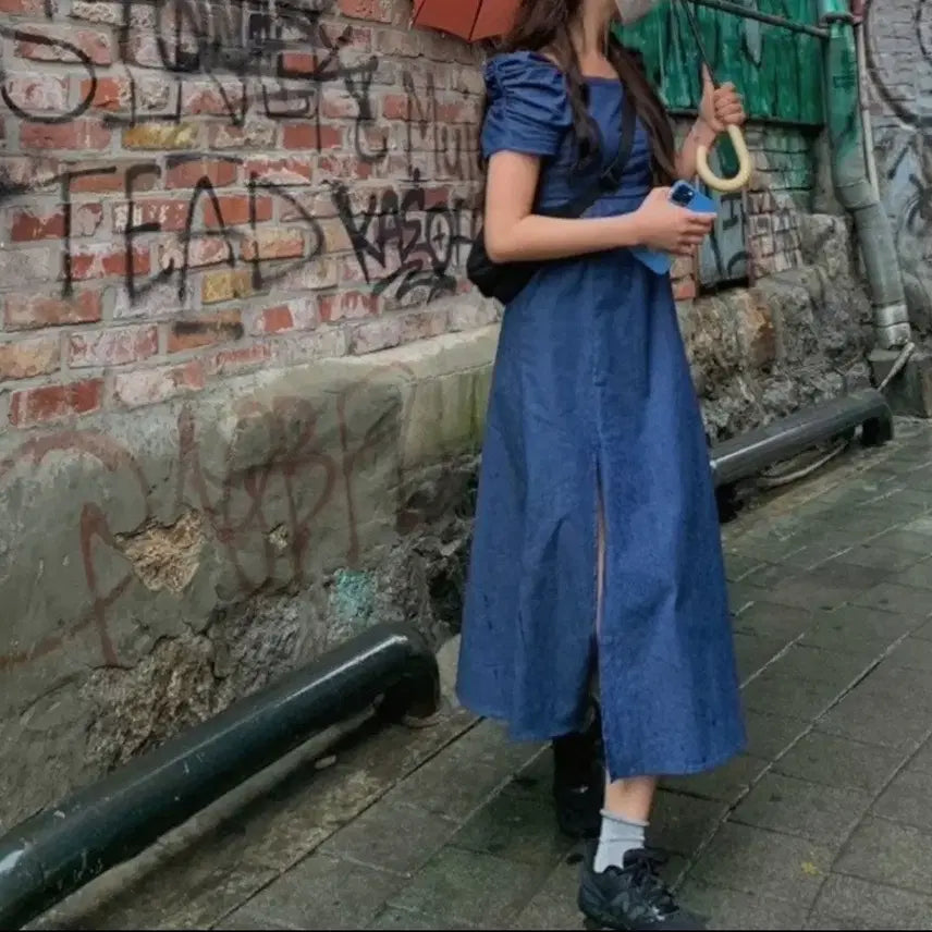 [BUNJANG] Denim Long Dress / 데님 롱 원피스